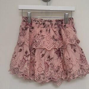 LoveShackFancy x Gap Blush Pink Floral Lace Skirt